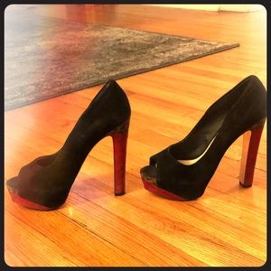 H by Haston Block Heels Black, Red and Leopard